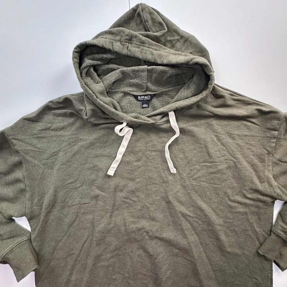 Buffalo David Bitton olive green long sleeve pullover hoodie‎ women’s large